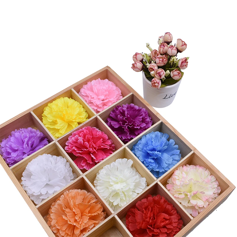 Помпон гвоздики искусственный шелковая Цветочная головка 20 шт. искусственные