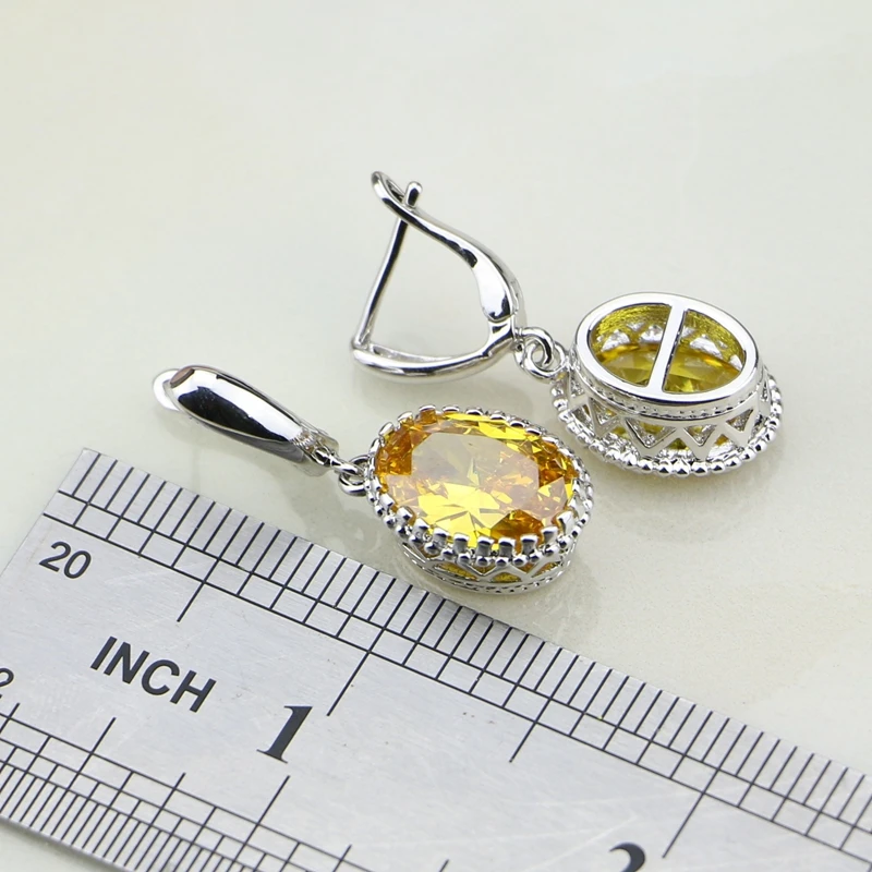 Женские вечерние серьги/Подвеска/ожерелье/браслет/кольцо с желтым кубическим