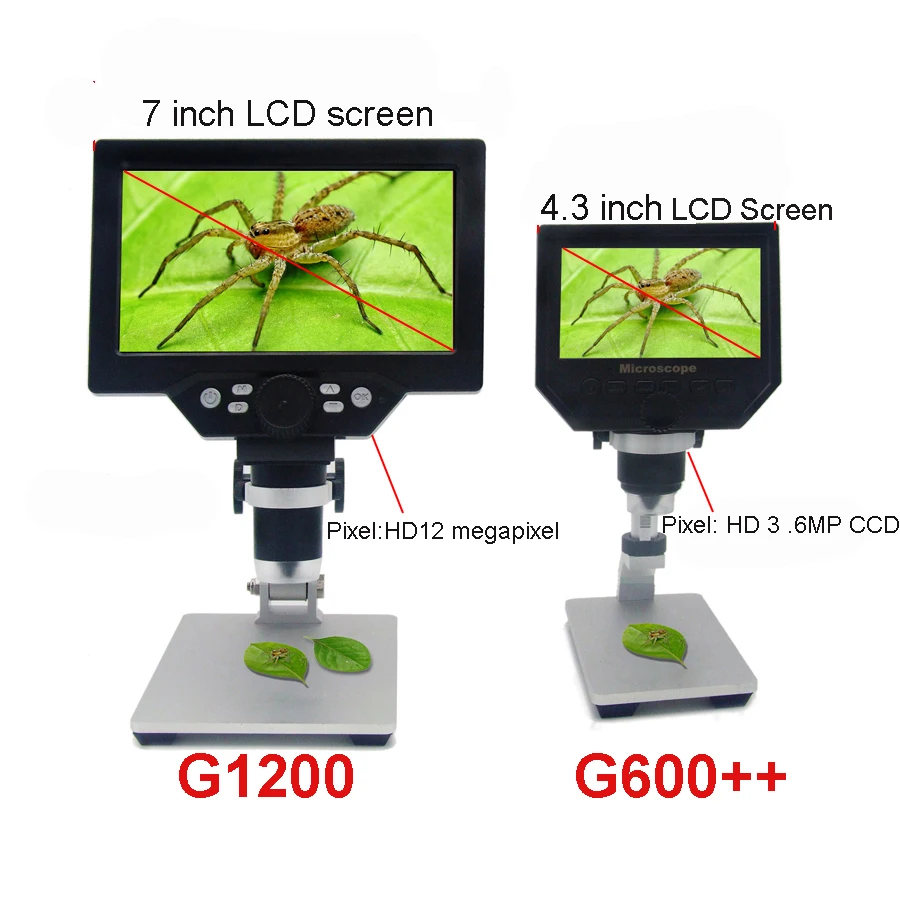 600x digital microscope electronic video microscope 4 3 inch hd lcd soldering microscope phone repair magnifier metal stand free global shipping