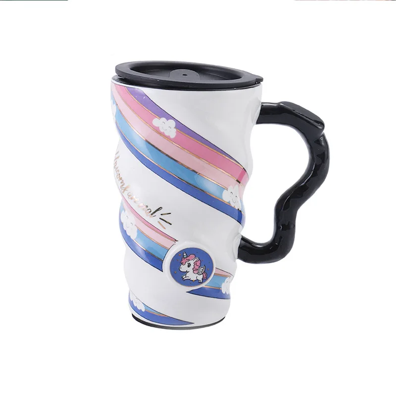 

Large capacity mug, couple cup with spoon and ceramic cup
