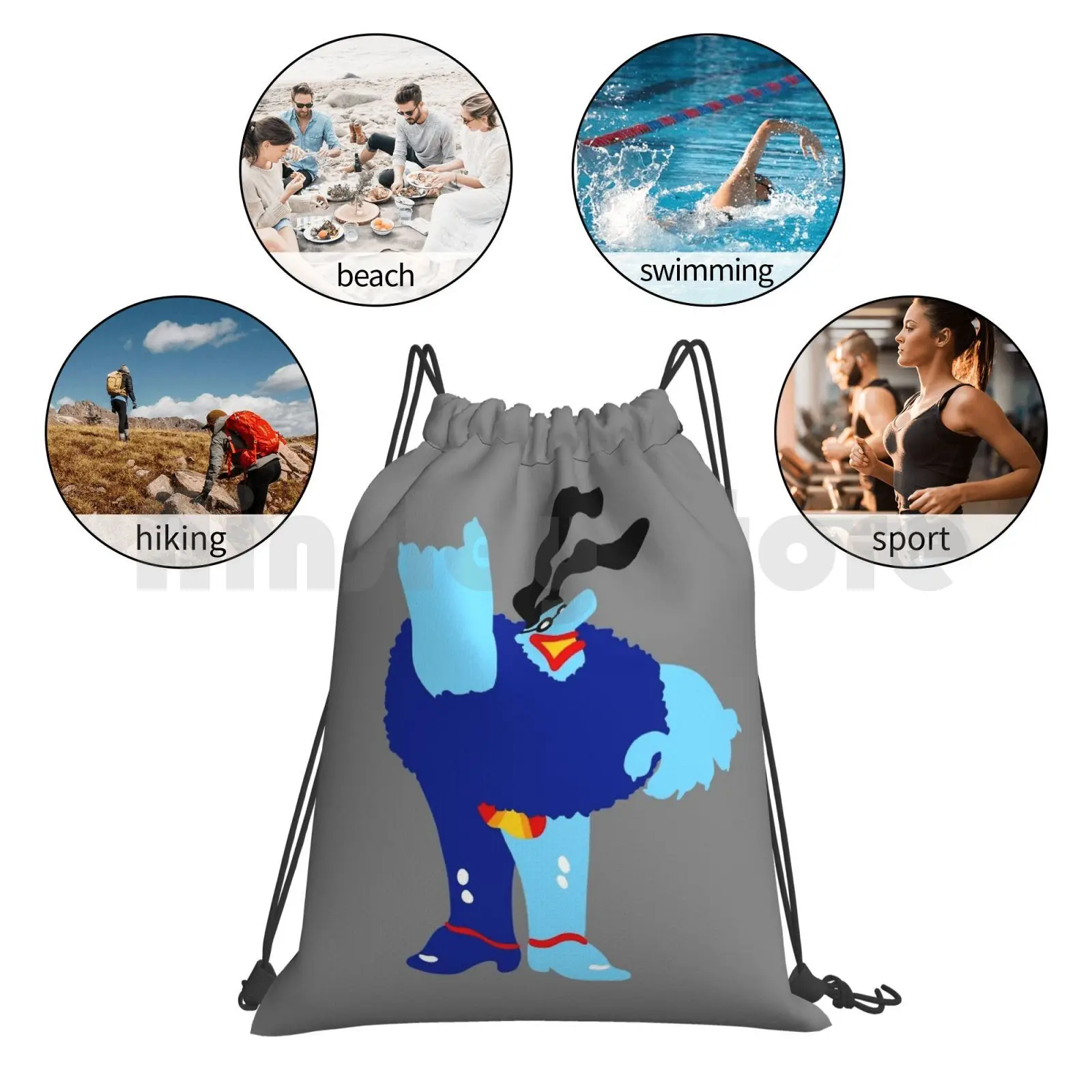 Минимальный синий рюкзак Meanie сумки на шнурке спортивная сумка водонепроницаемая