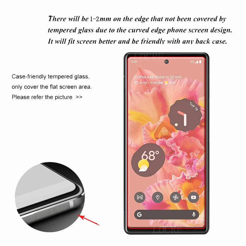 Pel&iacute;cula protectora de pantalla para Google Pixel 6, cristal templado transparente para Google Pixel 6, pel&iacute;cula de lente-1