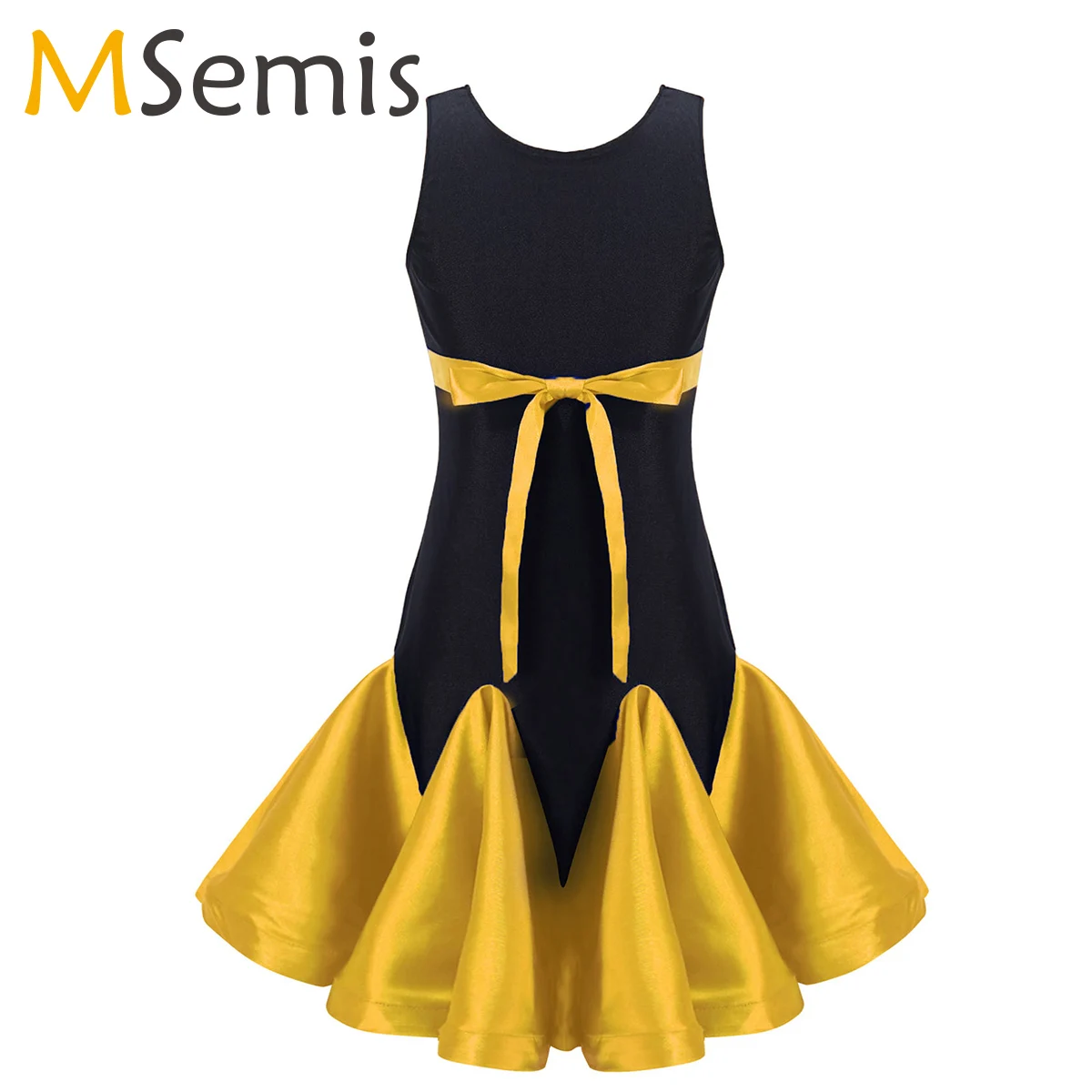 

Kids Latin Dance Dress Girls Sleeveless Lace-up Rumba Samba Tango Costume Children Ballroom Dancewear Stage Performance Clothing