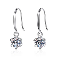 trendy 1ct d color vvs1 moissanite drop earrings for women 925 sterling silver certified moissanite earrings anniversary gift