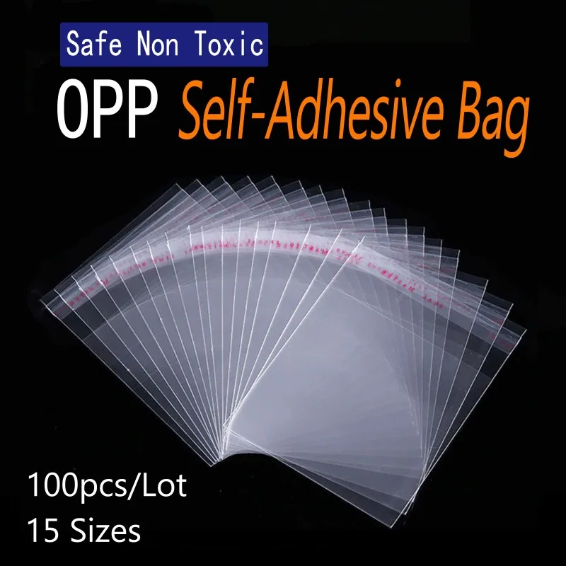 

Transparent OPP Plastic Self Adhesive Bag Self Sealing Small Bags For Jewelry Candy Packing Resealable Gift Cookie Packaging Bag