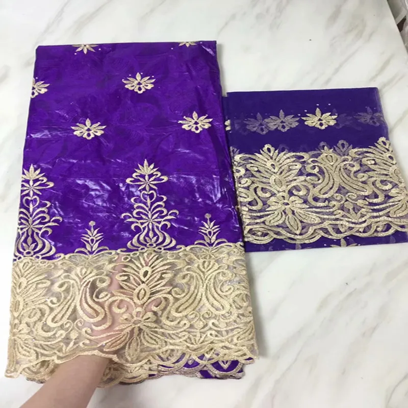 Африканская ткань Африканский Базен Riche с каменным дизайном 5 + 2 ярдов