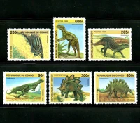 6pcsset new congo post stamp 1999 prehistoric dinosaurs stamps mnh