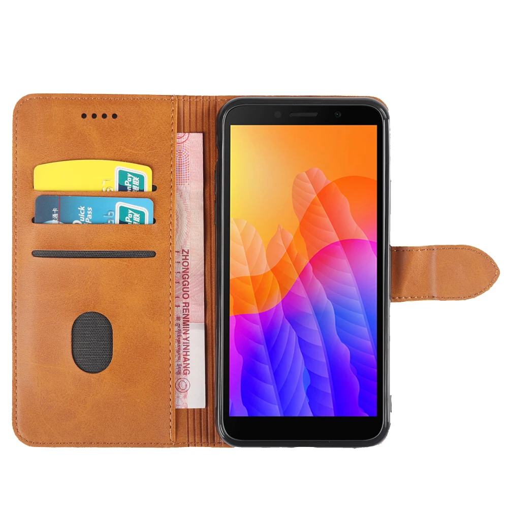 

ROEMI For Huawei Y5p Phone Flip Case With ID Card Slot With a Cash Slot Inside and With a Strap Convenient Stand Function