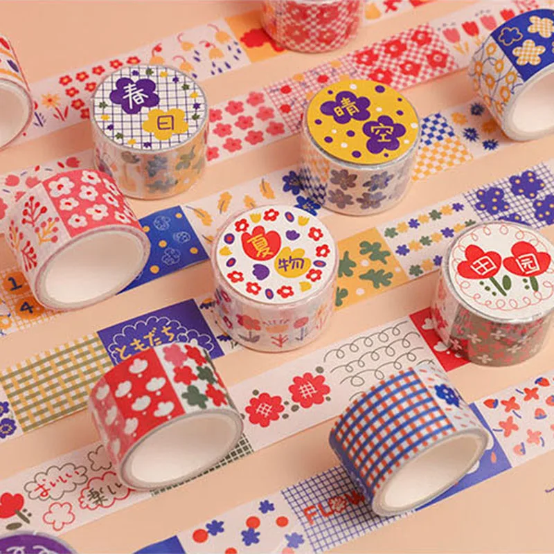 1 рулон японская лента Washi милый весенний цветок рукоделие декоративный материал