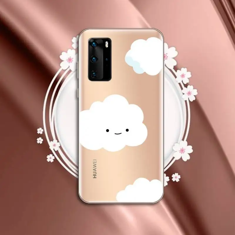 

clouds cute Cartoon pattern luxury mobile cover Phone Case Transparent for Huawei P honor 8 10i 20 30 40 smart 2019