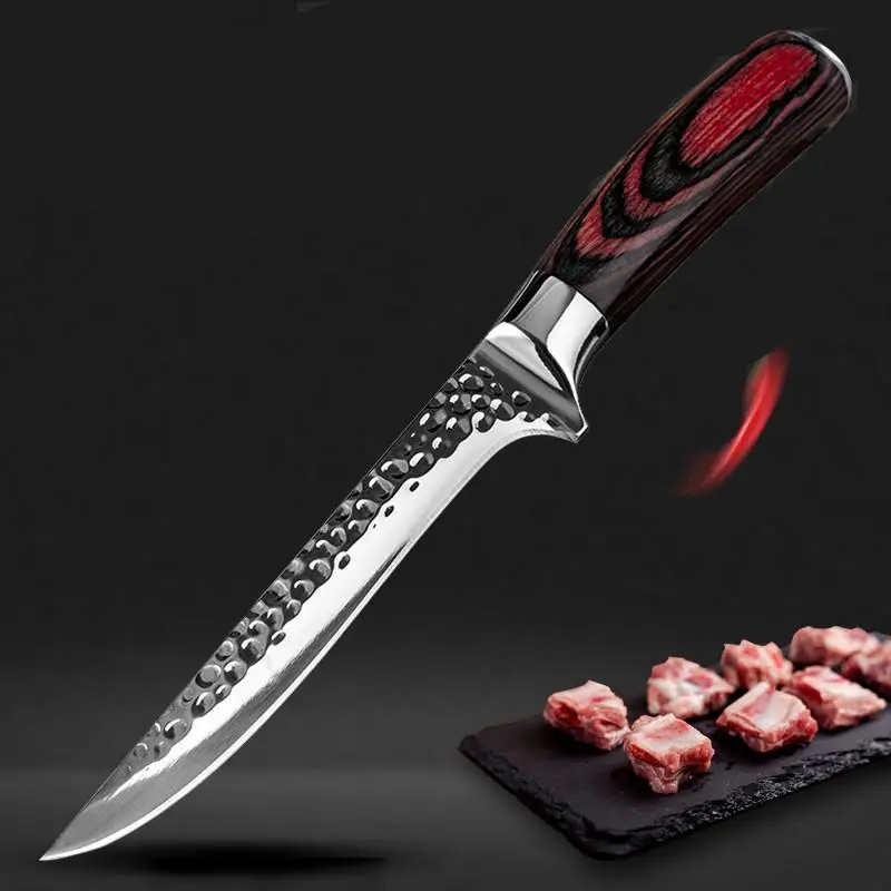 

Bone Knife Damascus Laser Pattern Butcher Knife Stainless Steel Kitchen Knife Fruit Vegetable Fish Chef Knife