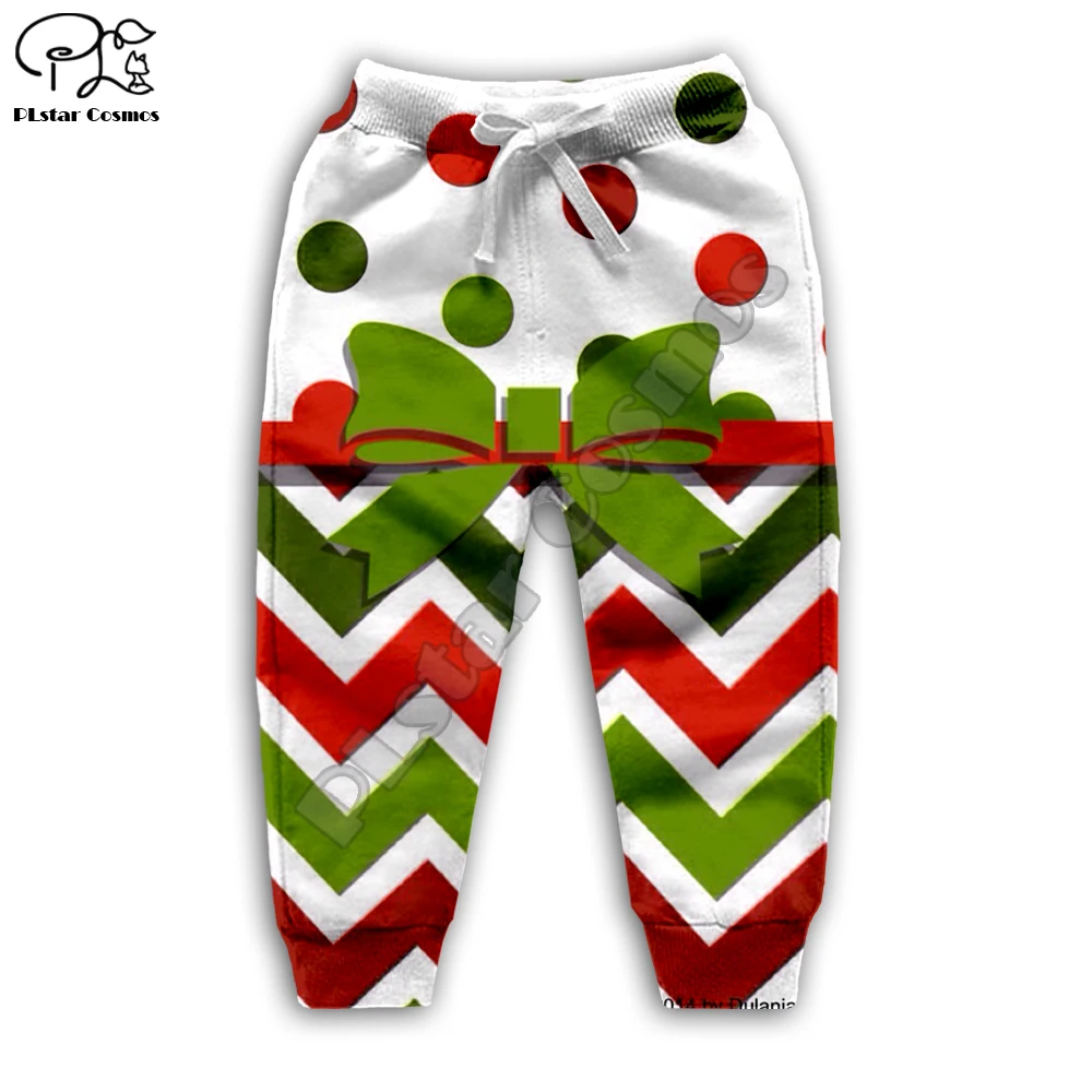 Детские Рождественские толстовки с 3D принтом для малышей штаны шорты свитшоты на