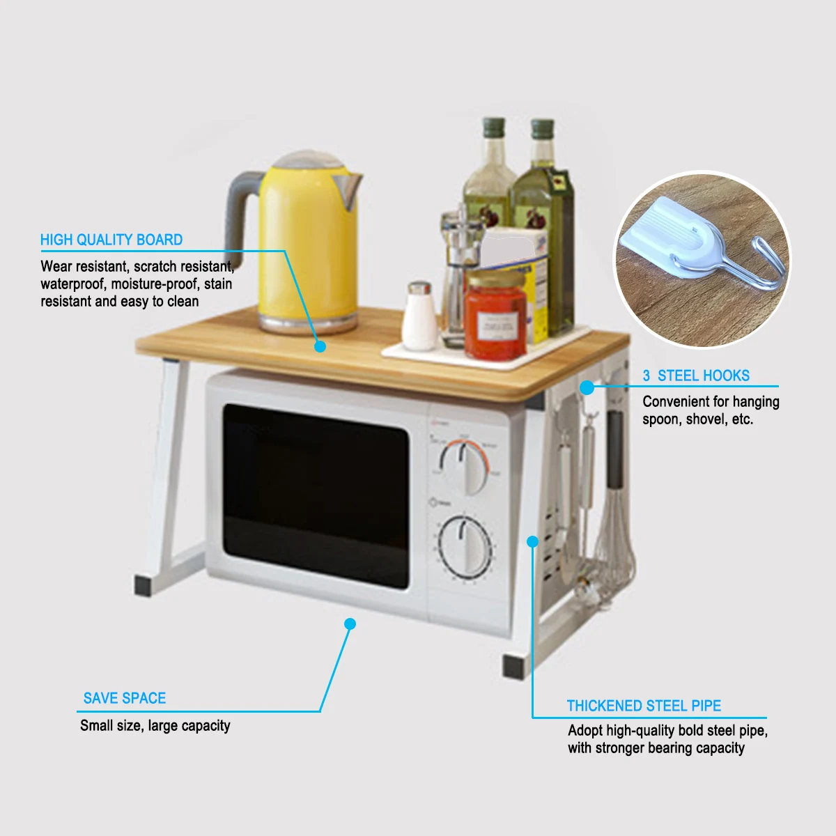 Металлическая кухонная полка для микроволновой печи подставка кухонной посуды