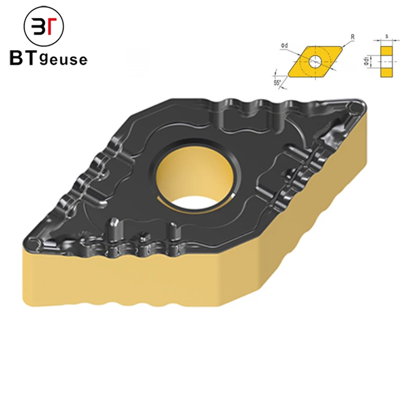 

10pcs BTgeuse DNMG150604 CNC Lathe Solid Carbide Turning Insert, CVD Coated Grade, DNMG Style for Finishing Processing on Steel