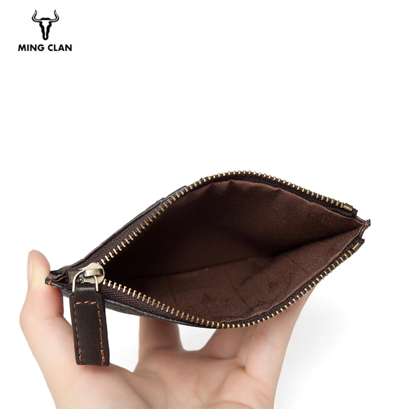 Женский кошелек из натуральной кожи кредитница на молнии с кармашком для мелочи