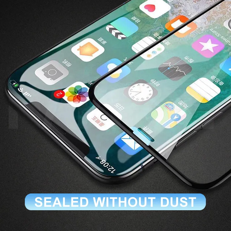 200D полное покрытие защитное стекло на iPhone X XR XS 11 Pro Max Закаленное стекло протектор экрана iPhone 8 7 6 6S Plus стеклянная пленка