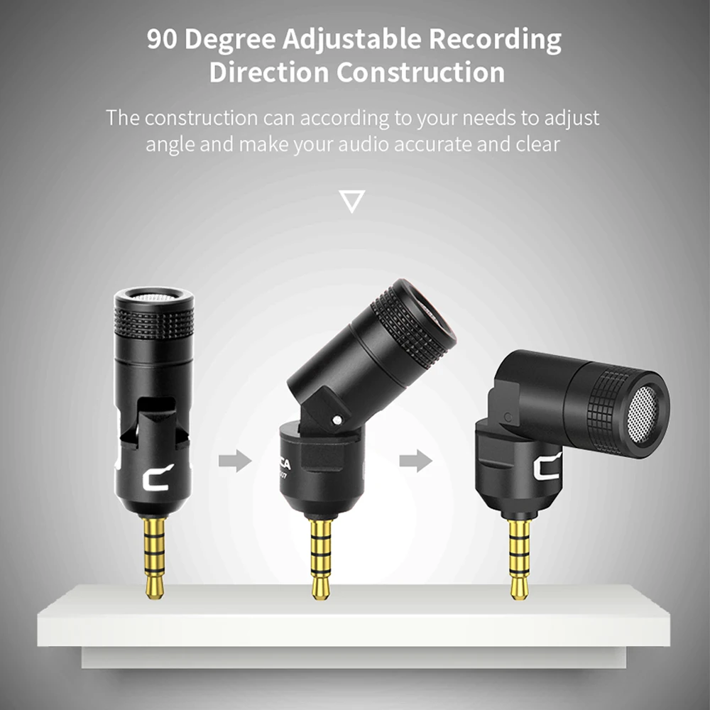 Компактный всенаправленный микрофон COMICA CVM VS07 штекер 3 5 мм TRRS 90 ° стабилизатор для