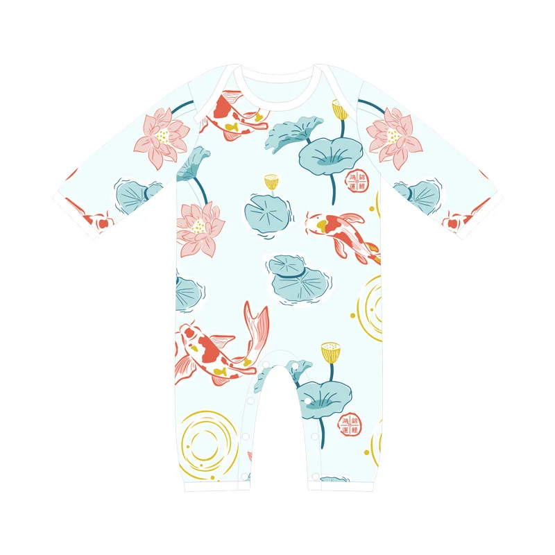 

Baby romper spring and summer one-piece baby romper newborn air-conditioning clothing cotton long-sleeved thin bag fart pajamas