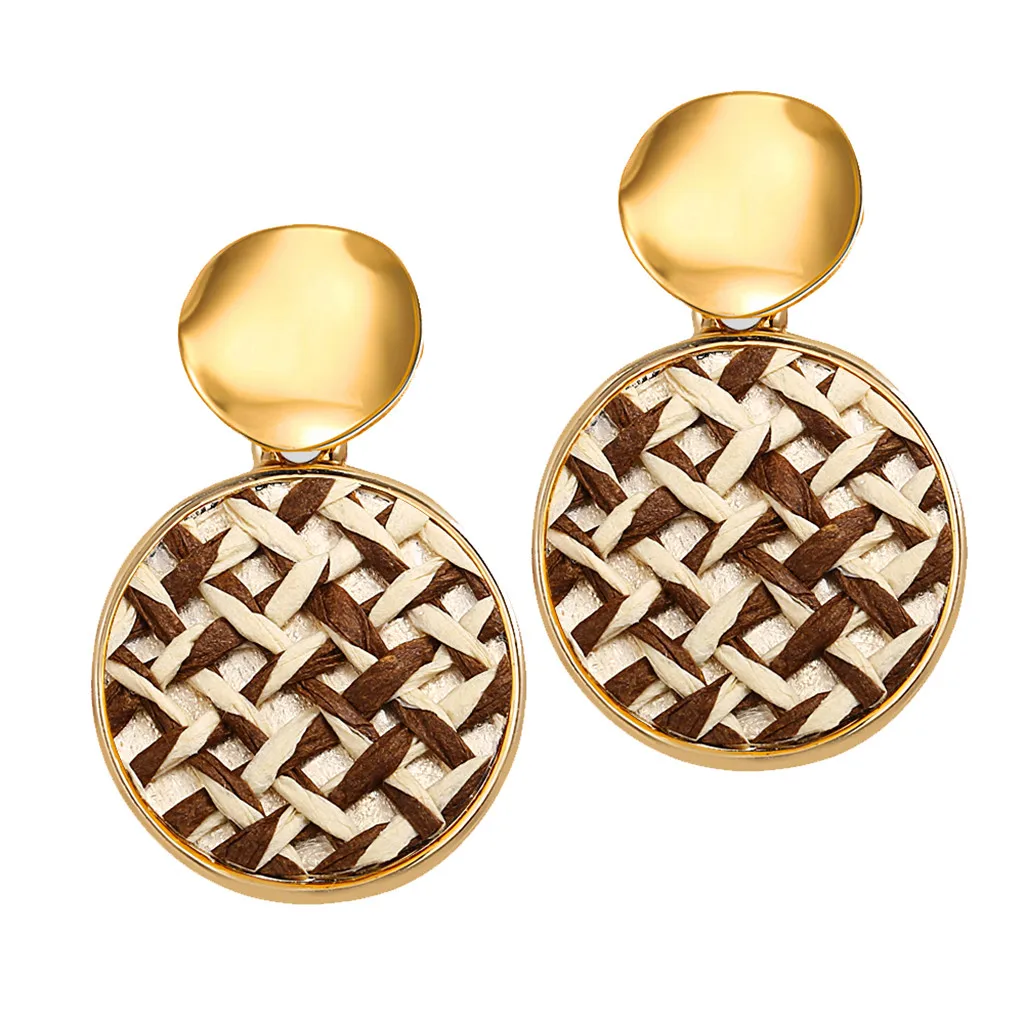 Корейские массивные деревянные серьги уксусная кислота геометрические круглые