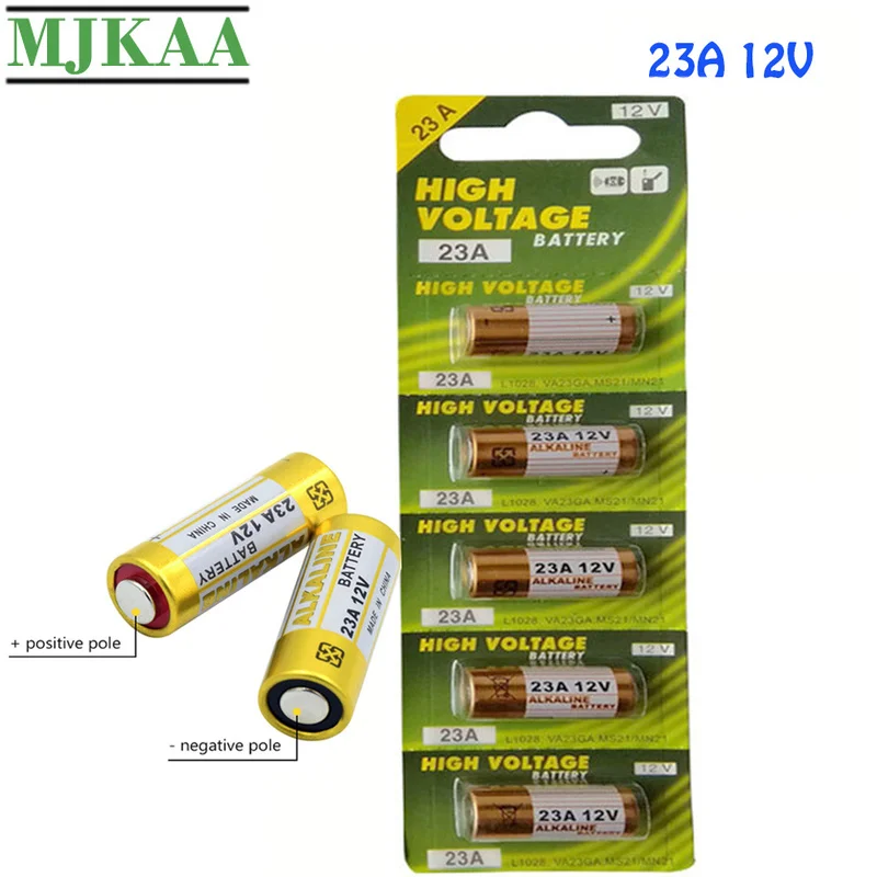 MJKAA 5 шт./карта 23A 12 В щелочные батареи MN21 V23GA VR22 A23 L1028 Первичная сухая батарея