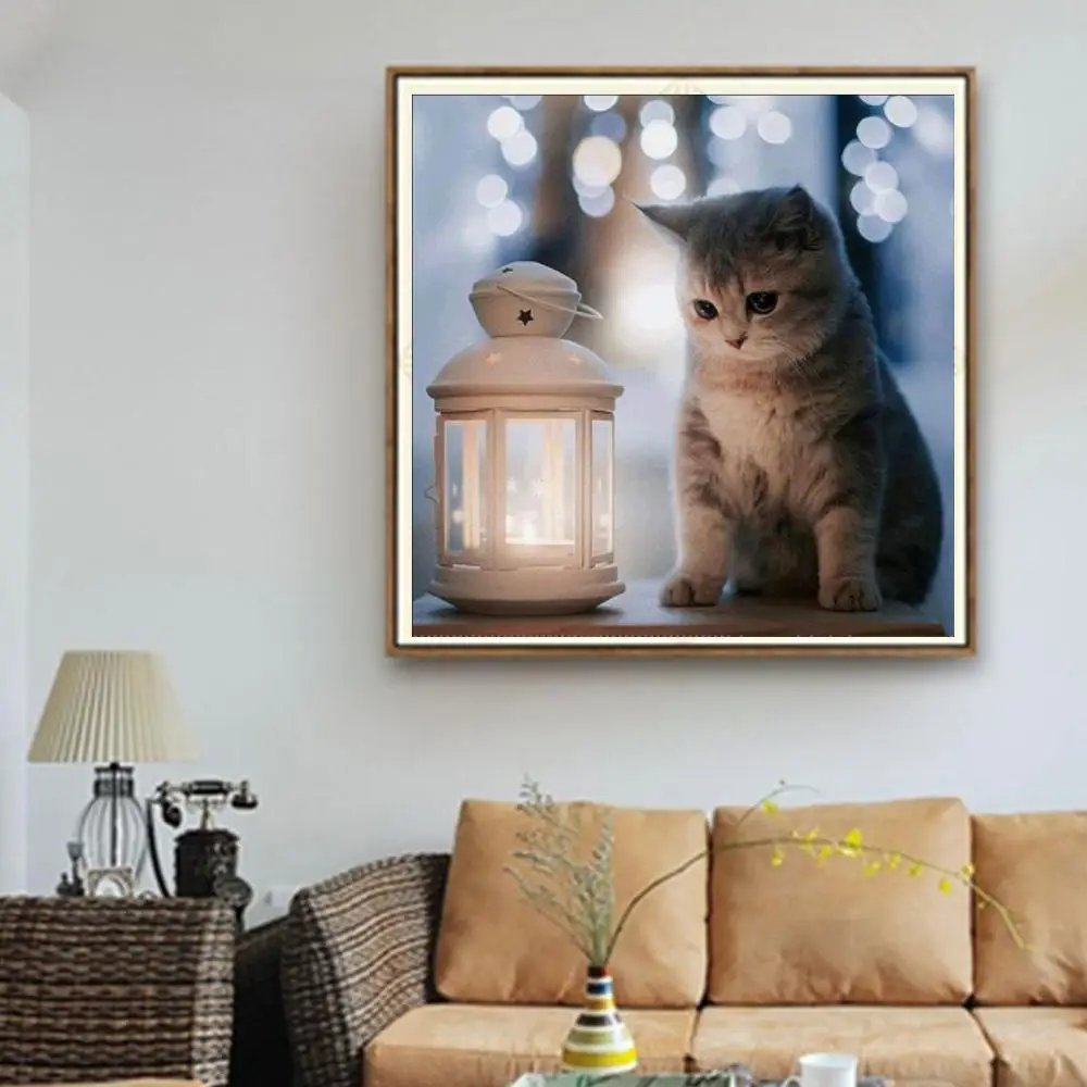 5D Сделай Сам Алмазная животное кошка вышивка крестиком мозаика Алмазный