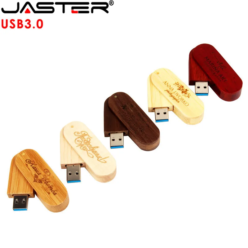 Флэш-накопитель JASTER USB 3 0 вращающаяся Деревянная Карта памяти Флеш накопитель 4 ГБ