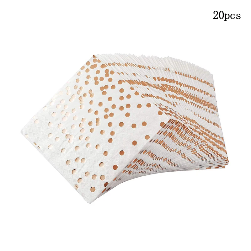 Розовые золотые бумажные свадебные принадлежности элегантные одноразовые чашки