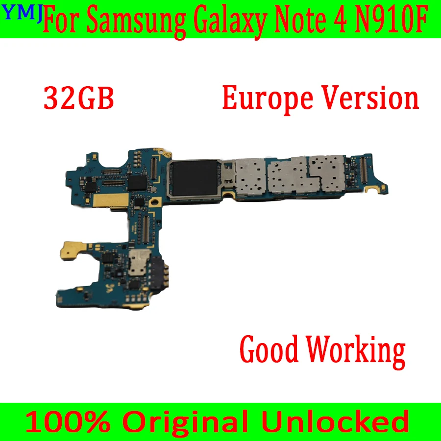 100% оригинальная разблокированная материнская плата для Samsung Galaxy Note4 N910A N910U 32 Гб с