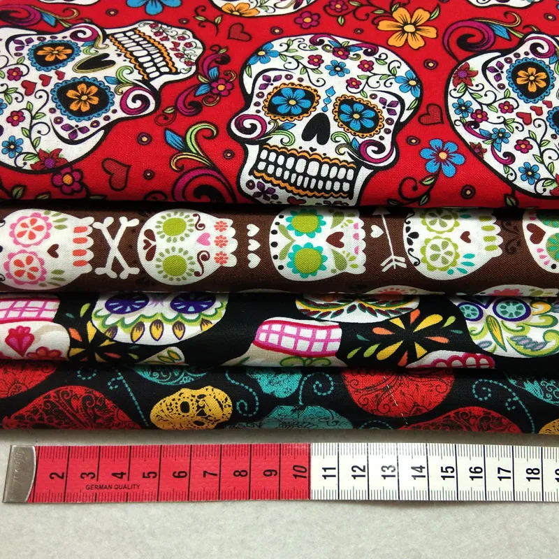 4 шт. 24х25 см симпатичный цветок на Хэллоуин Череп и серебряная нить череп