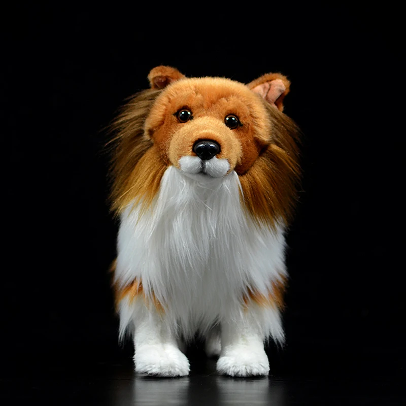 Cute Simulation Collie Stuffed Plush Toy Sheltie Shetland Sheepdog Doll Collie-rough Coated Real Life Animal Model For Kids Gift | Игрушки и