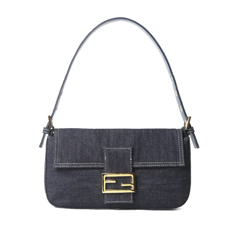 Винтажный джинсовый багет знаменитости 2019 женская сумка на одно плечо роскошные
