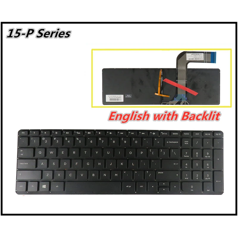

New Laptop Backlit Keyboard For hp 15-p Series 15-P032AX P074TX P075 P076 P295 P282 P029 Replacement Keyboard