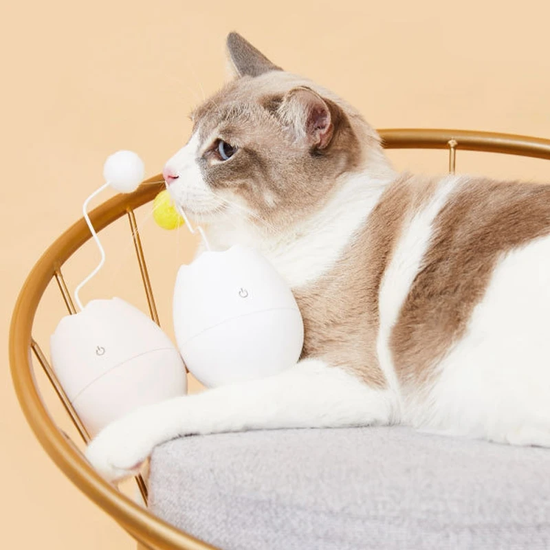 

Cat Eggshell Self-Hey Swinging Ball Toy Funny Cat Stick Interactive Toy Automatically Play with Cat
