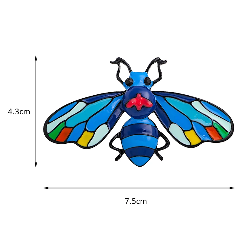 

Wuli&baby Big Multicolor Enamel Bee Brooches For Women Unisex 4-color Insect Party Casual Brooch Pins Gifts