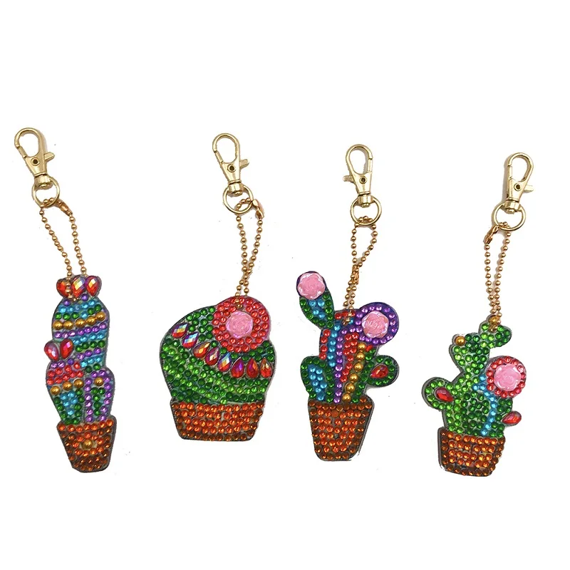 4Pcs 4/5 шт полностью своими руками особой формы алмазов картина брелок подарки вышивка Даймонд ремесло - Цвет: 4Pcs