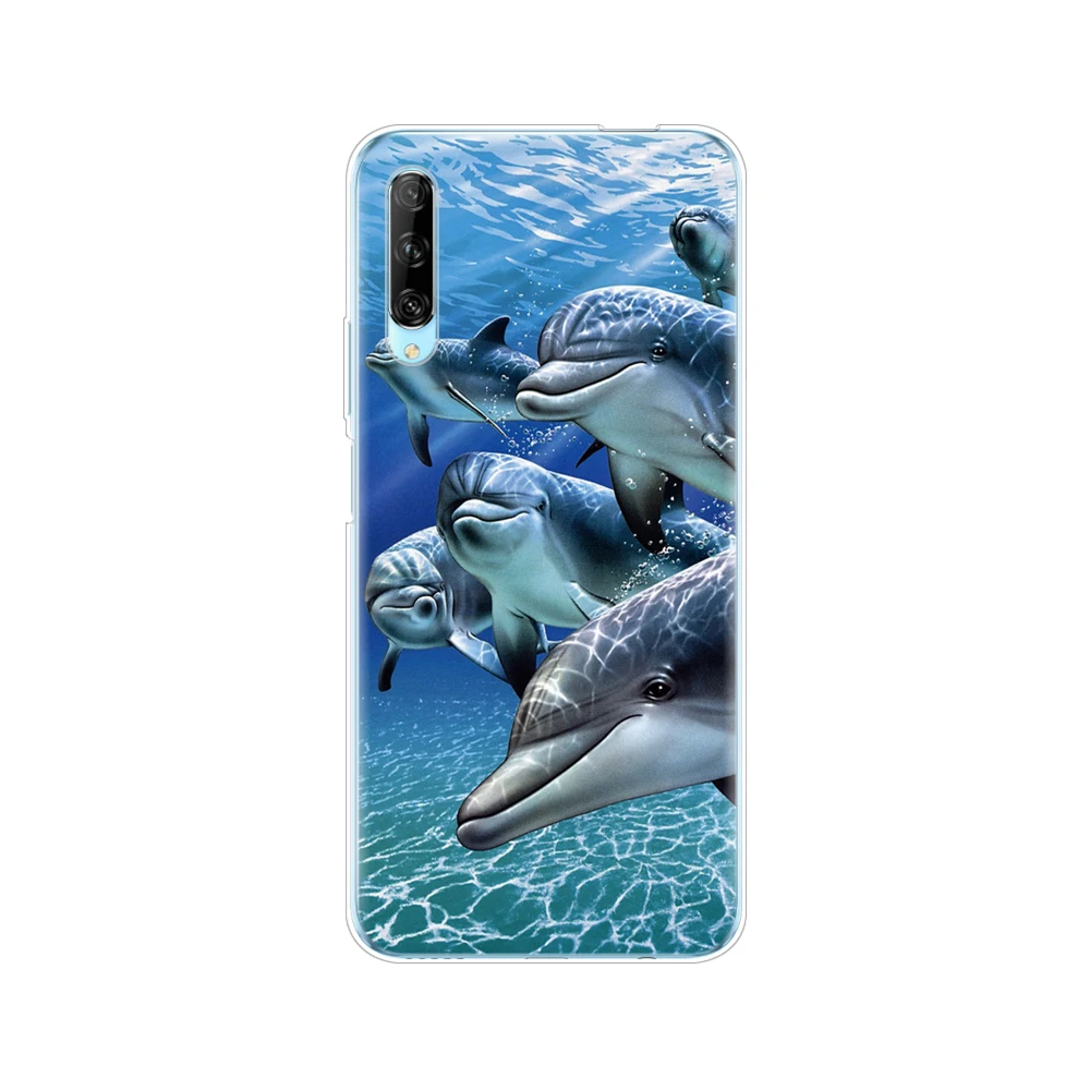 Силиконовый чехол для телефона huawei p40 lite E pro Y7P Y6S Y9S NOVA 5T морское животное милый