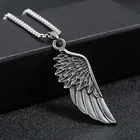 Индивидуальная Мужская и женская бижутерия, винтажное ожерелье с подвеской в форме крыла ангела, длинное ожерелье из нержавеющей стали, подвески