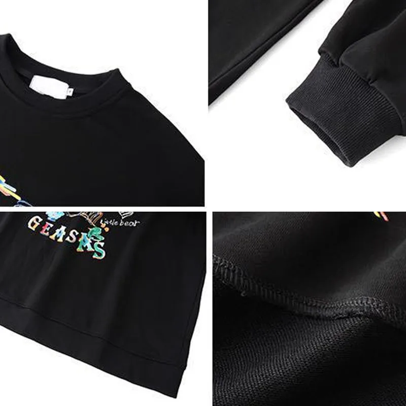 

Cartoon Print T-shirt Autumn Korean Style Leisure Wild Fashion Loose Long-Sleeved Round Neck Top T-Shirt