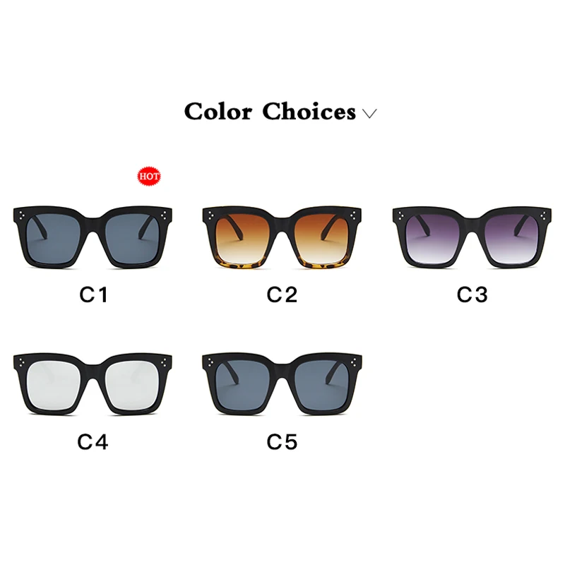 

2020 Square Sunglasses Women Big Size Eyewear Lunette Femme Luxury Brand Sunglasses Women Vintage Rivet Sun Glasse UV400