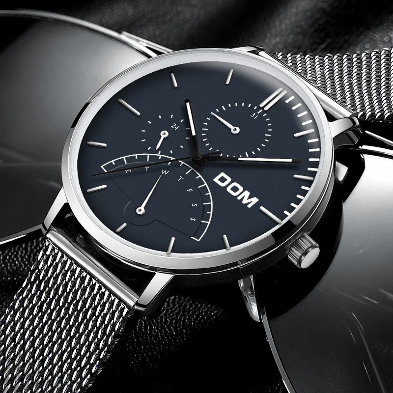 Relojes 2018 часы для мужчин DOM модные спортивные кварцевые s лучший бренд класса люкс