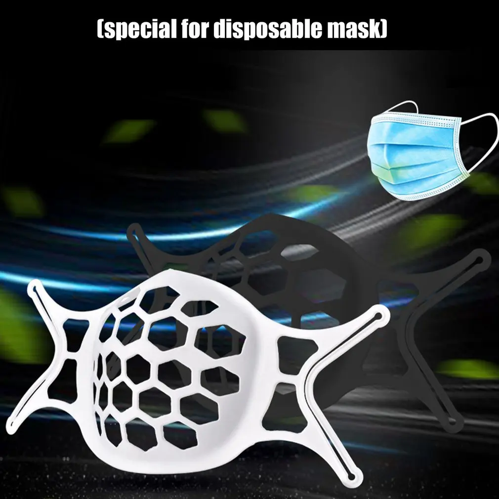 

10pcs 3D Dustproof Mask Bracket Unisex Reusable Silicone Face Mask Bracket Inner Support Frame Face Cover Holder