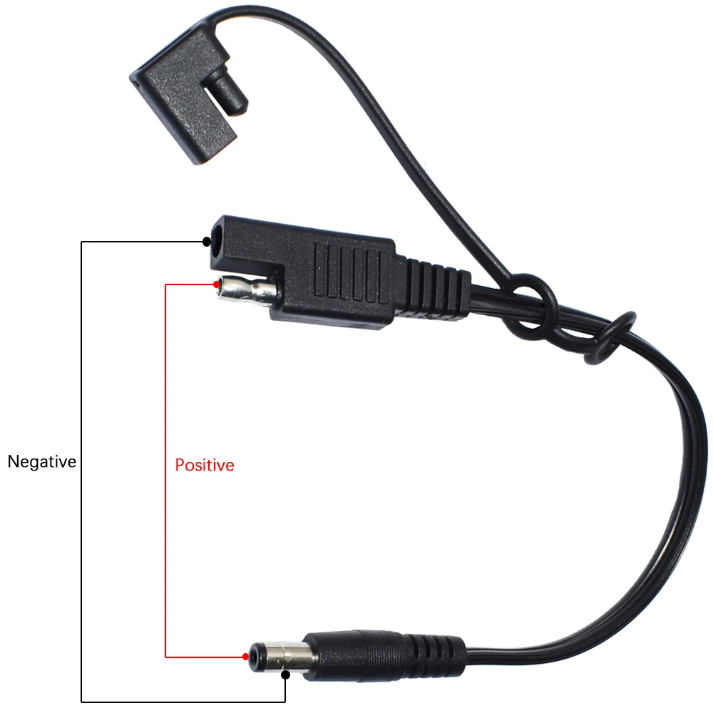1x Автомобильный штекер SAE на солнечной энергии постоянного тока 12 В 5 мм x 2 1
