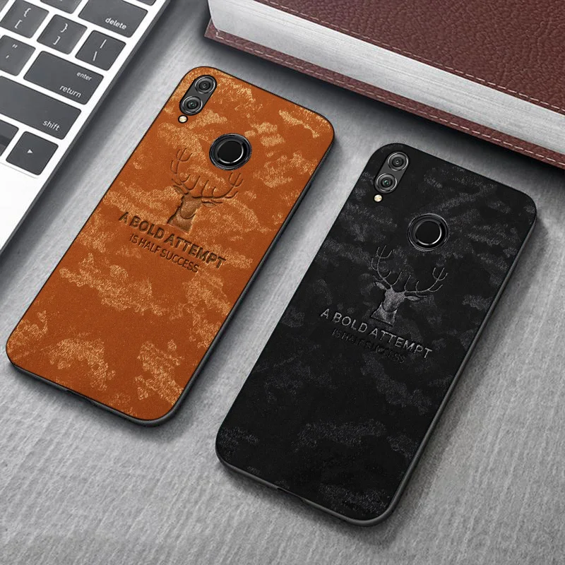 Для Huawei Honor 8X Max 9X 20 Pro 9 8C Case TPU + PU PC Ткань Олень Обложки для Играть 8 3 V20 V10 10i