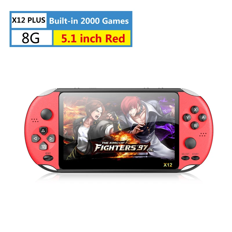 X12 PLUS 8G Red X16 7 дюймов игровой консоли 8 Гб 16 г ручной X19 чехол для телефона в виде ретро-игровой плеер встроенный 2500/3000 игр X12 плюс видео игрового контроллера геймпад для Neogeo Arcade - Цвет: X12 PLUS 8G Red