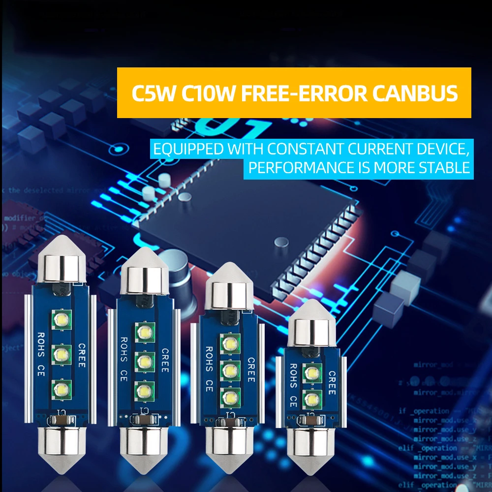 2 шт. C5W C10W Светодиодный лампочки Canbus Festoon 31MM 36 мм/39 мм/41 мм 3030 чип без ошибок