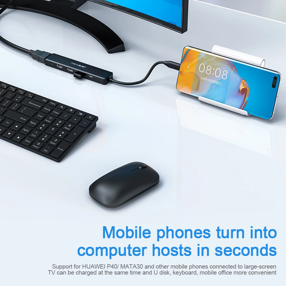 

ACASIS 5/6 in 1 USB C Hub 100W PD Charging Adapter Type C to 4K HDMI-Compatible Docking Station USB 3.0 Reader Slot Splitter