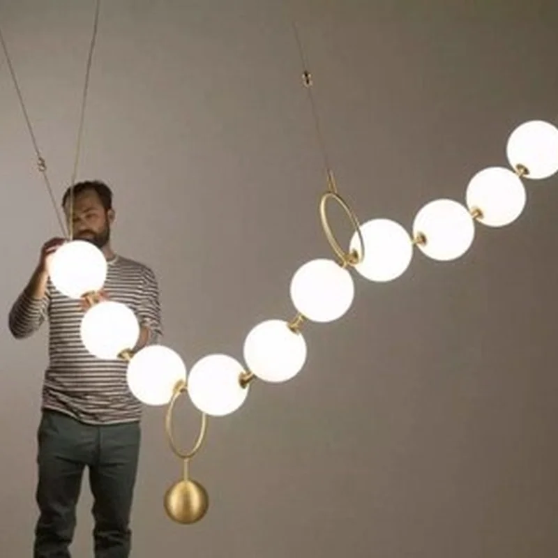 Современный светодиодный стеклянный абажур светильник подвесные светильники в