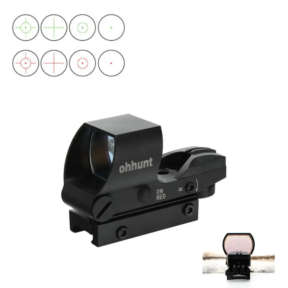 Тактический охотничий отражающий сетчатый прицел Ohhunt 1x22 4 стиля с красной