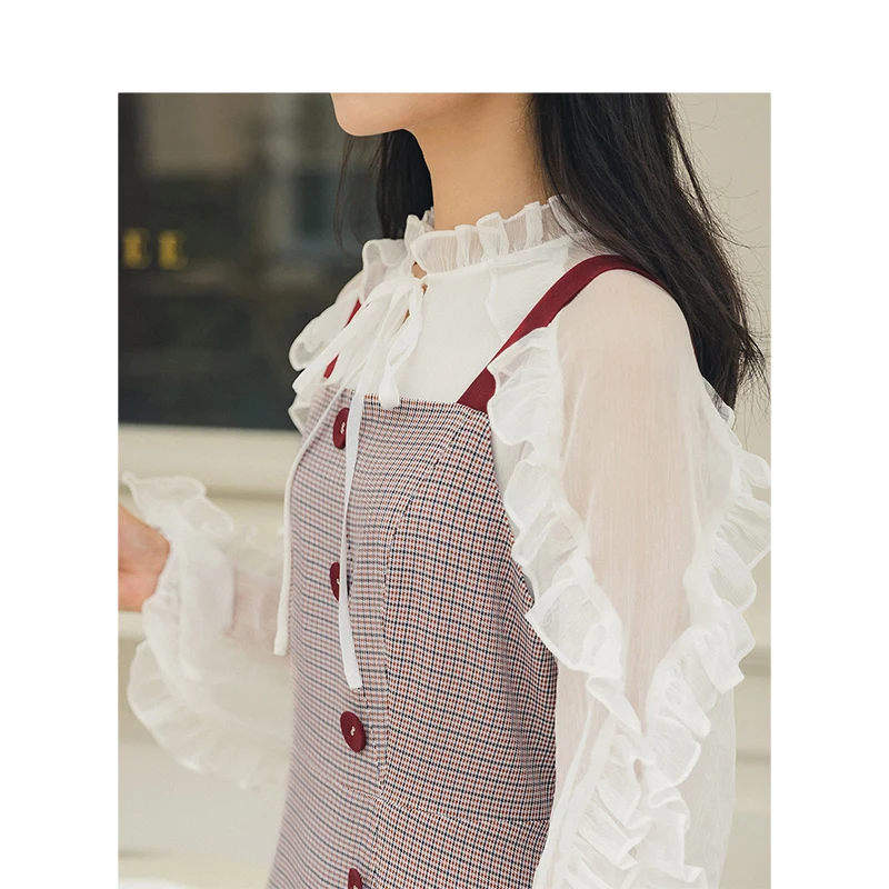 INMAN весенне-осеннее женское платье трапециевидной формы с контрастной шнуровкой