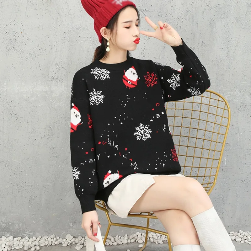 

Lovers Wear Santa Claus Sweater Autumn And Winter Loose Thick Sweater Men And Women
